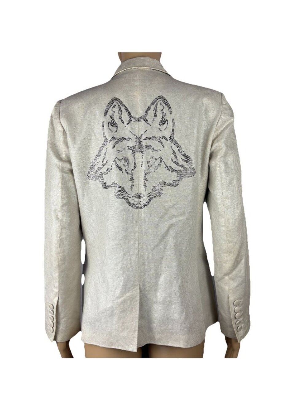 Zadig & Voltaire Deluxe Blazer Jacket Sz 36 US S Embellished Rhinestones WOLF